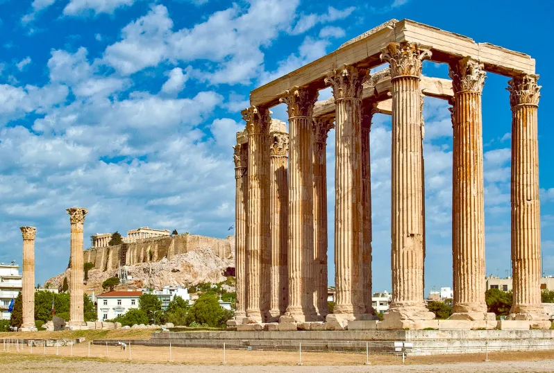 Athens landmarks with historical buildings, neighborhoods, and scenic city views