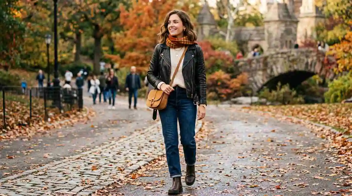 Leather Jacket Fall Outfit Casual Ideas